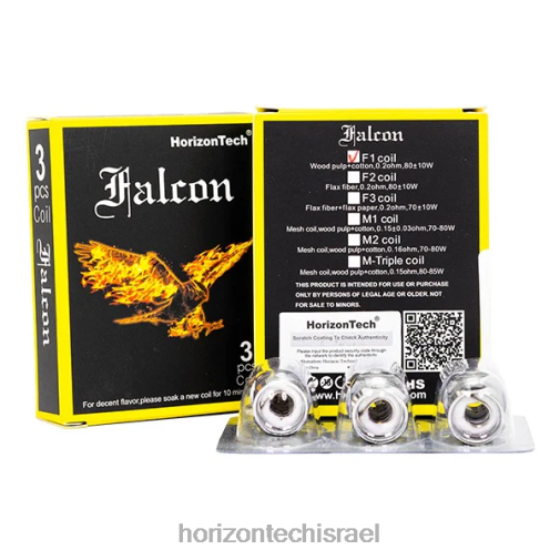 HorizonTech Falcon סלילים (חבילה של 3) סליל f1 0.2 אוהם Horizon tech vape coils 28N287