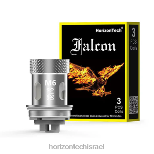 HorizonTech Falcon סלילים (חבילה של 3) m6 0.15 אוהם (חבילה 3) Horizon tech vape coils 28N28167
