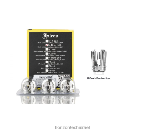 HorizonTech Falcon סלילים (חבילה של 3) סליל m-רשת כפול 0.38 אוהם Horizon tech vape 28N28165