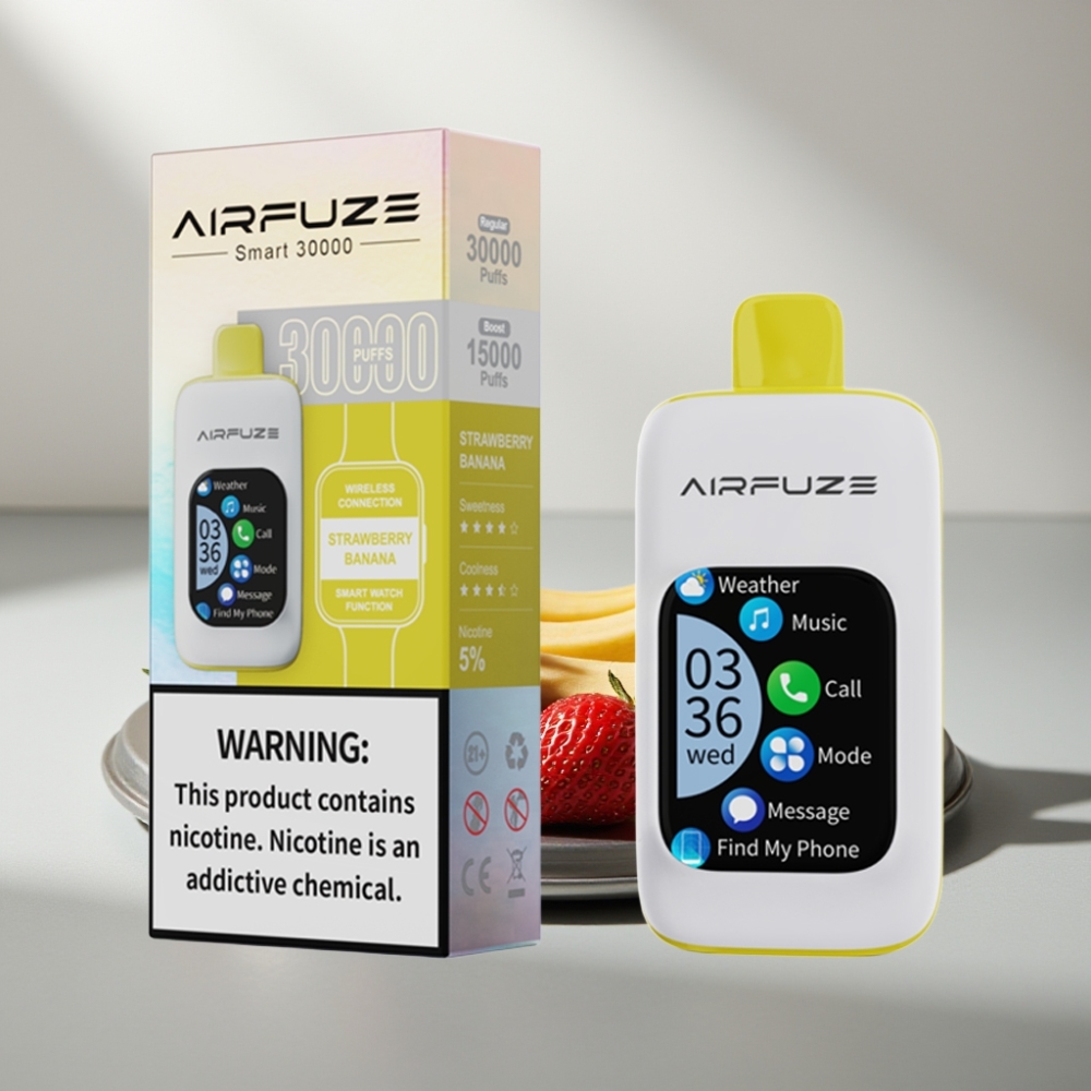 AirFuze Smart 30000 Puffs 5% 900mAh Type-C תות בננה