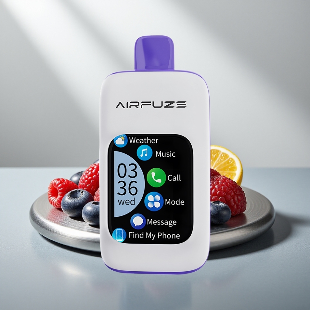 AirFuze Smart 30000 Puffs 900mAh Type-C 5% ניחוח פטל כחול קר