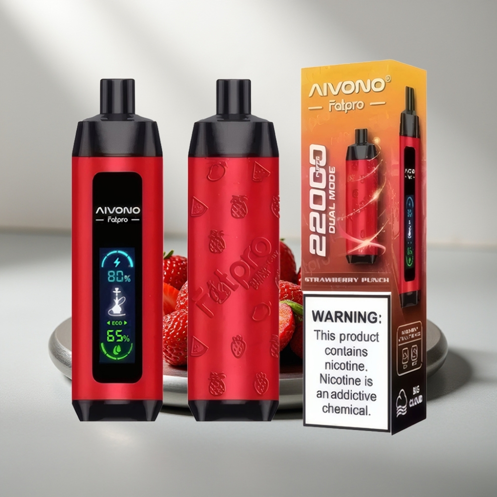 Aivono AIM FATPRO 22000 Puffs 28ml 600mah 0.6Ω Mesh Dual Modes תות מתנגב