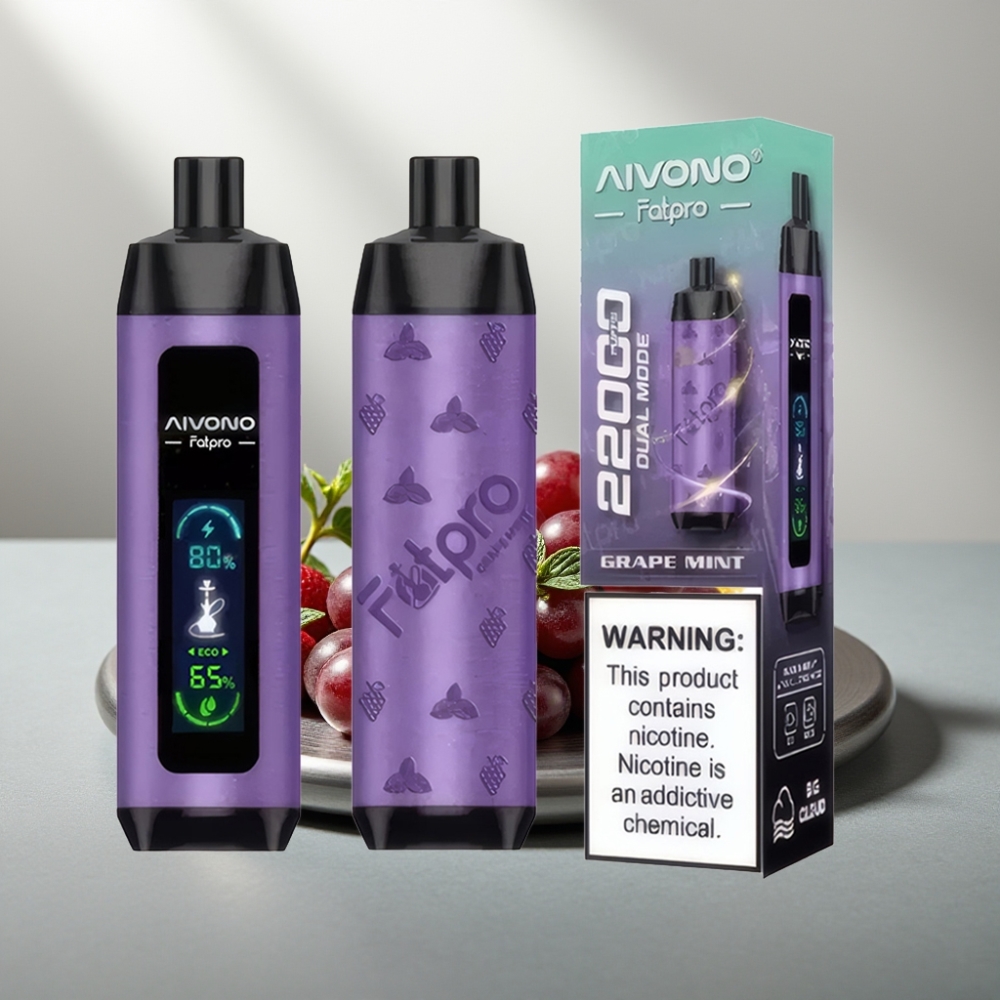 Aivono AIM FATPRO 22000 Puffs 28ml 600mah 0.6ohm Grape Mint ענב מנתה