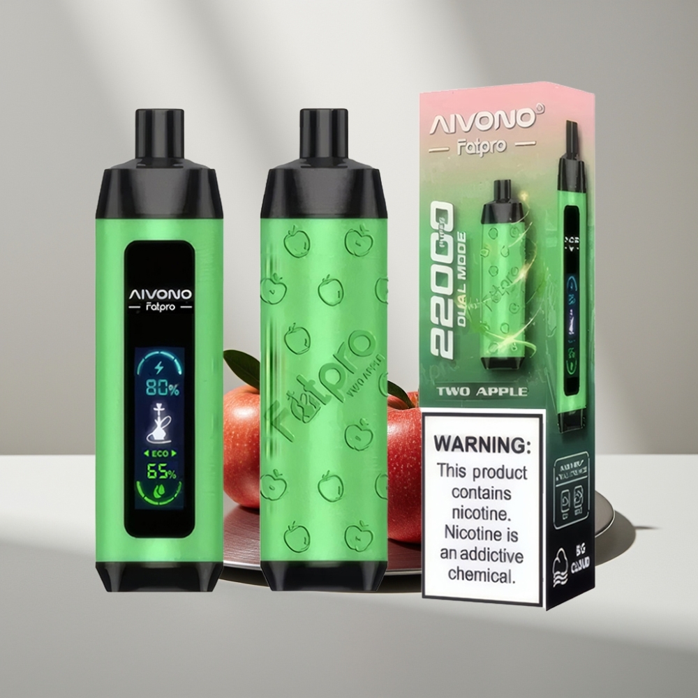 Aivono AIM FATPRO 22000 Puffs Disposable Vape שני תפוחים 28ml 600mAh 0.6Ω