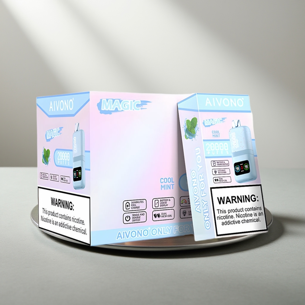 Aivono AIM MAGIC 20000 Puffs 0%-5% Nic 26ml Dual Mesh LCD Type-C 600mAh נענע קרירה