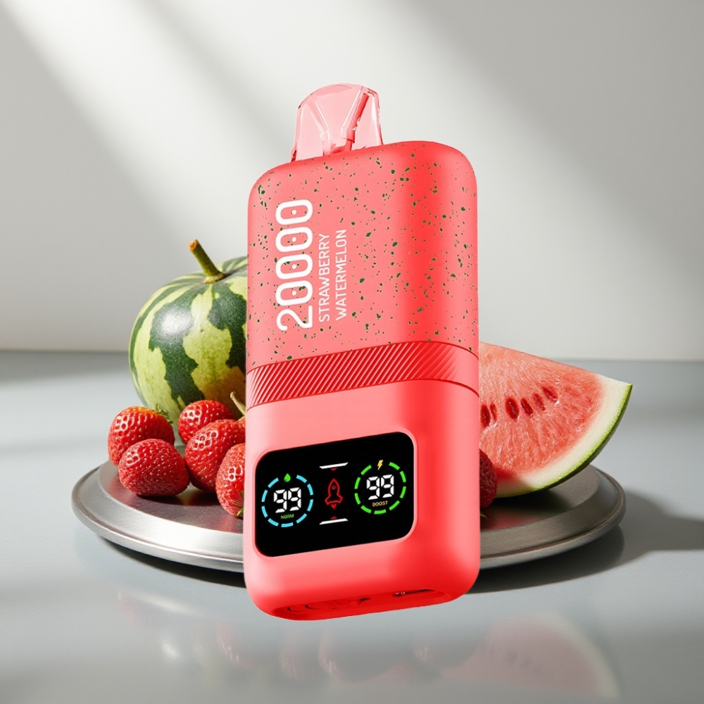 Aivono AIM MAGIC 20000 Puffs 0%-5% Nic 26ml Dual Mesh LCD Type-C 600mAh תות אבטיח