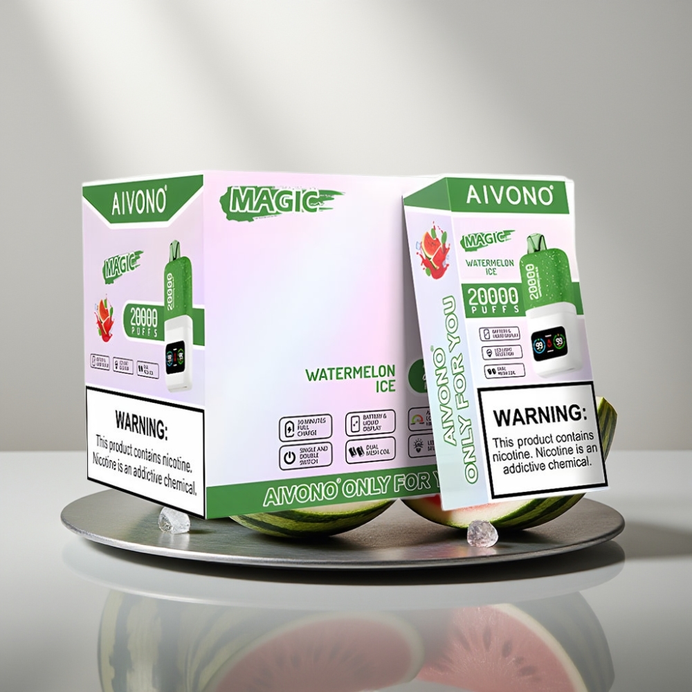 Aivono AIM MAGIC 20000 Puffs 26ml Dual Mesh LCD Type-C 600mAh אבטיח קרח