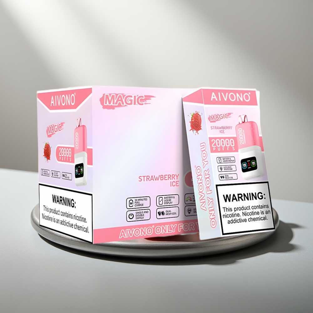 Aivono AIM MAGIC 20000 Puffs 26ml Type-C LCD תות קרח