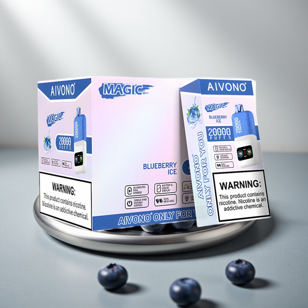 Aivono Aim Magic 20000 Puffs 26ml Dual Mesh LCD Type-C 600mAh תותחת כחול