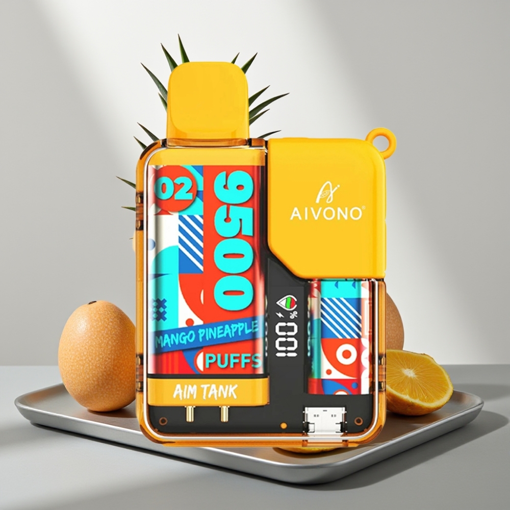 Aivono AIM-TANK 9500 Puffs 18ml 650mAh LCD 1.2Ω מנגו אננס