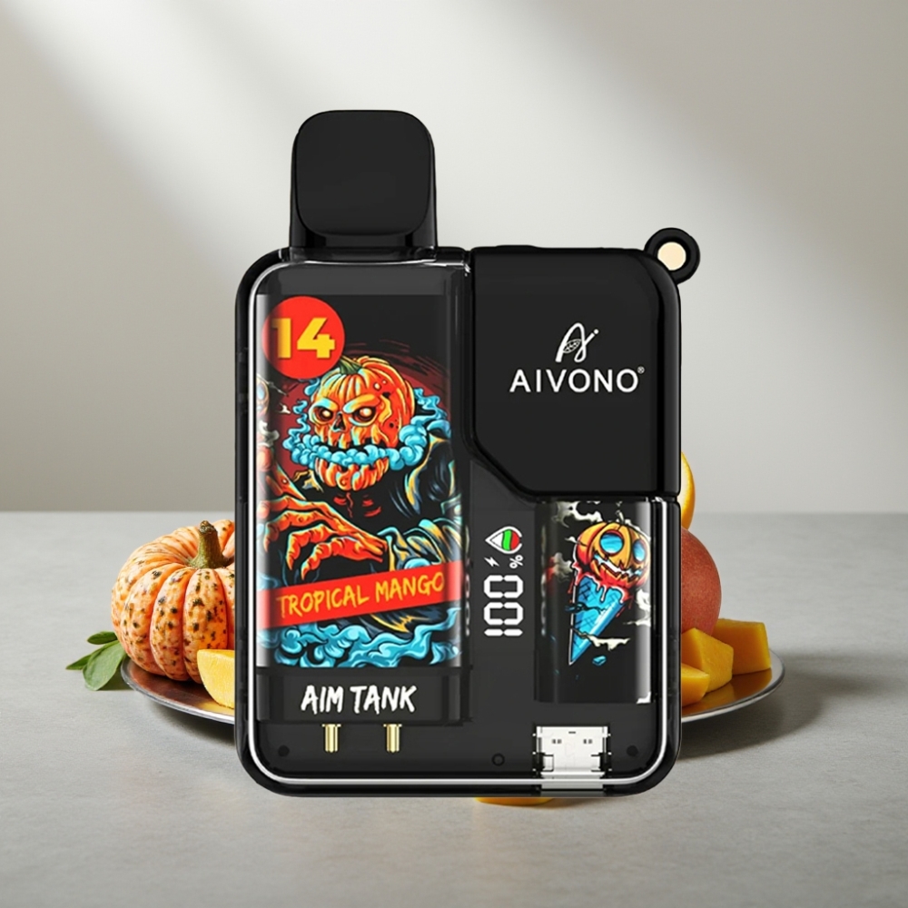 Aivono AIM-TANK 9500 Puffs 18ml 650mAh LCD 1.2Ω מַנגּוֹ טרוֹפִּי