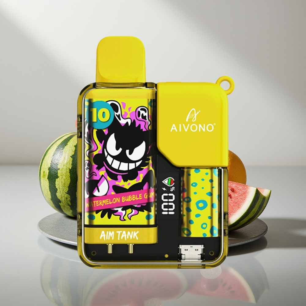 Aivono AIM-TANK 9500 Puffs 18ml 650mAh LCD 1.2Ω אבטיח מסטיק בועות