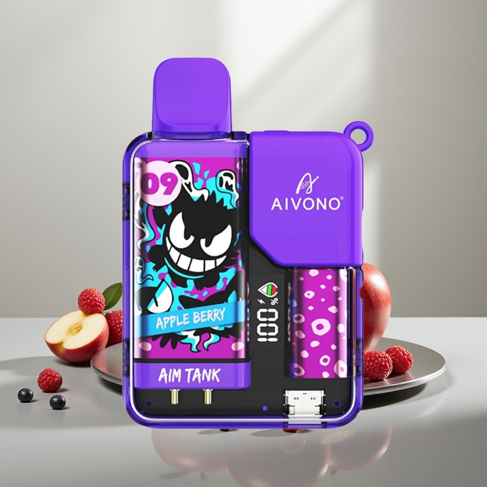 Aivono AIM-TANK 9500 Puffs 18ml 650mAh LCD תפוח פירות יער