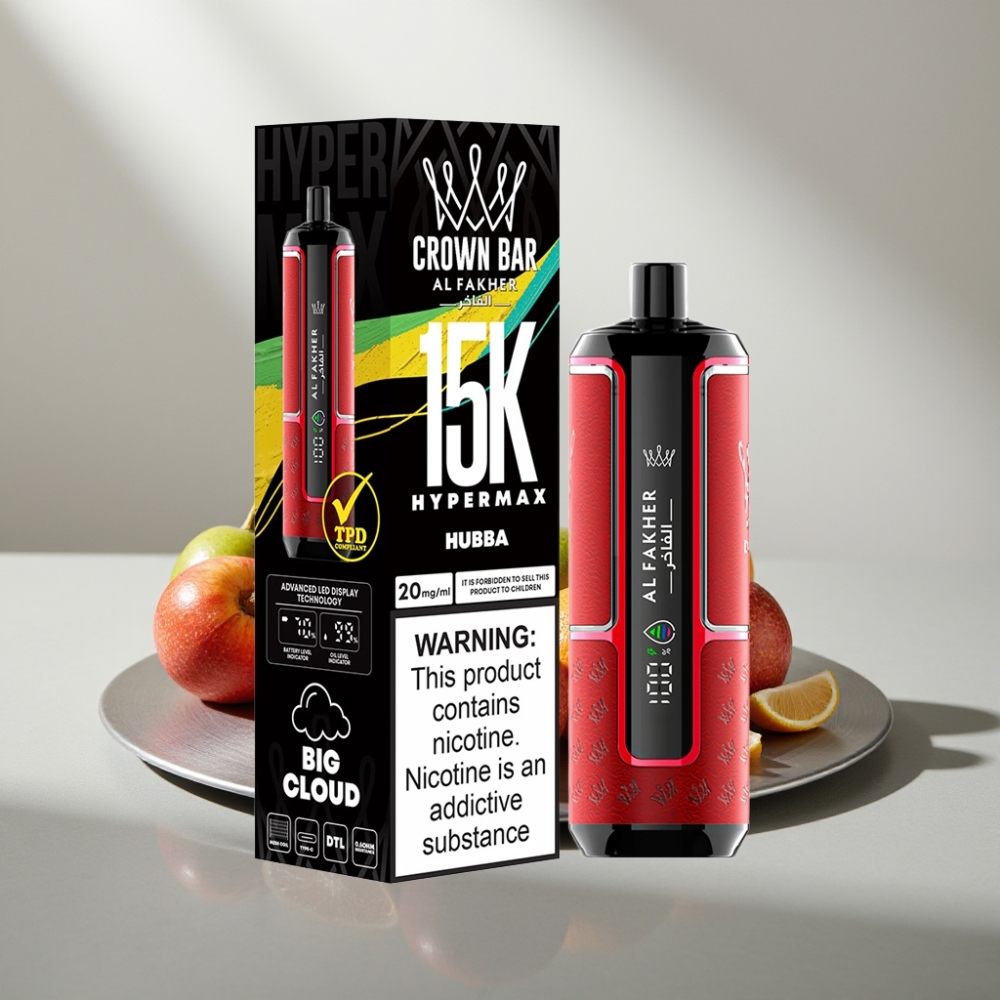 Al Fakher Crown Bar 15K Hypermax 22ml 600mAh Hubba (חבה) Disposable Vape