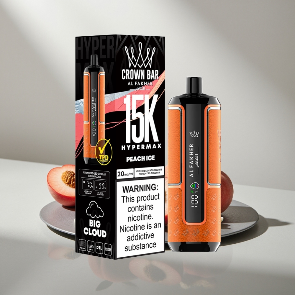 Al Fakher Crown Bar 15K Hypermax 22ml 600mAh Type-C Peach Ice