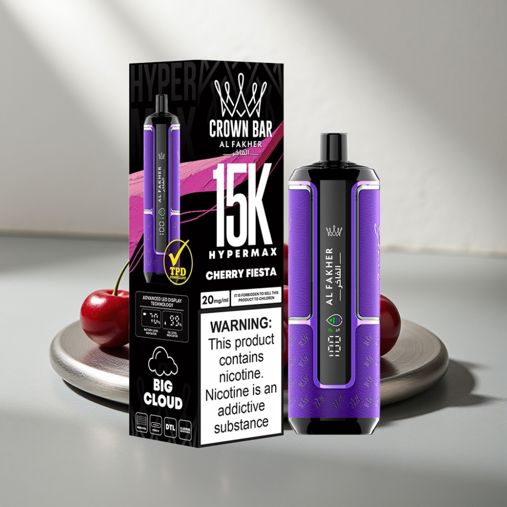 Al Fakher Crown Bar 15K Hypermax 22ml 6mg Type-C דובדבן פיאסטה