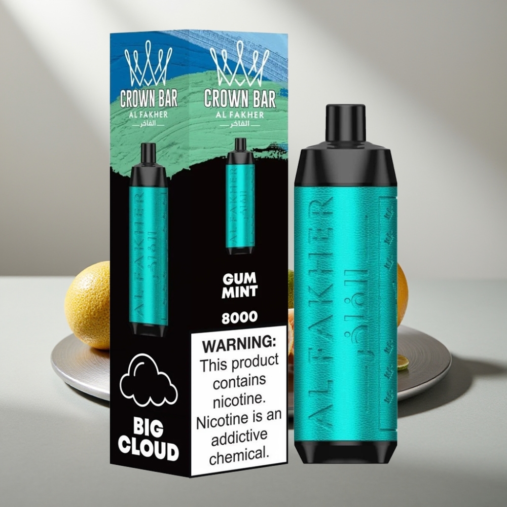 Al Fakher Crown Bar 8000 600mAh 18ml 5mg 0.6Ω מנטה מסטיק