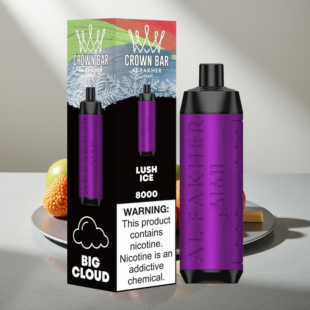 Al Fakher Crown Bar 8000 600mAh 18ml 5mg Ice Lush קריסטל