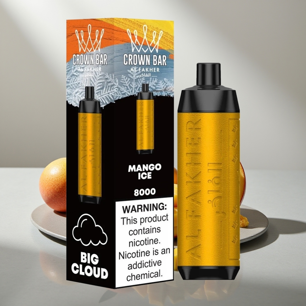 Al Fakher Crown Bar 8000 Crystal 600mAh 18ml 5mg 0.6Ω מנגו קרח