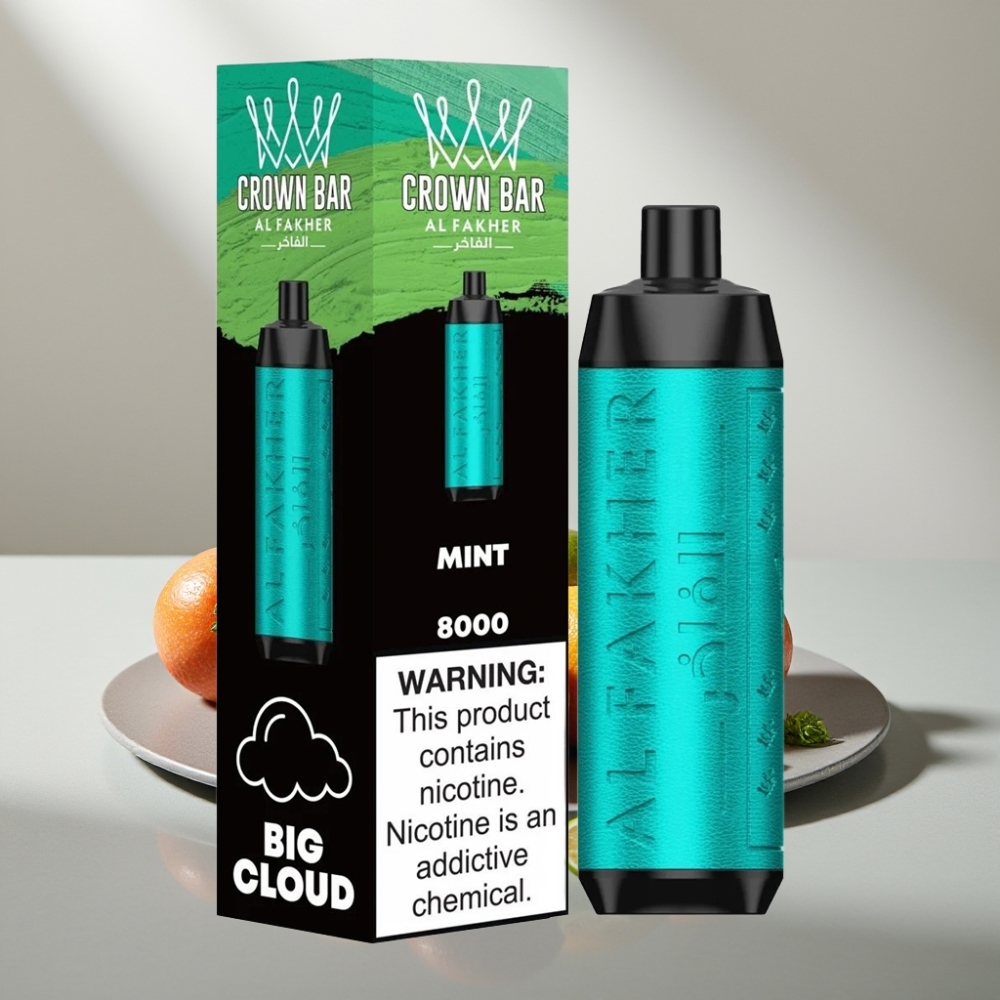 Al Fakher Crown Bar 8000 Crystal Disposable Vape נענע 600mAh 18ml 5mg 0.6Ω