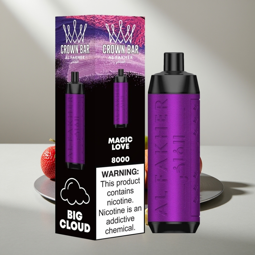 Al Fakher Crown Bar 8000 Crystal Disposable Vape 600mAh 18ml 5mg אהבה קסומה