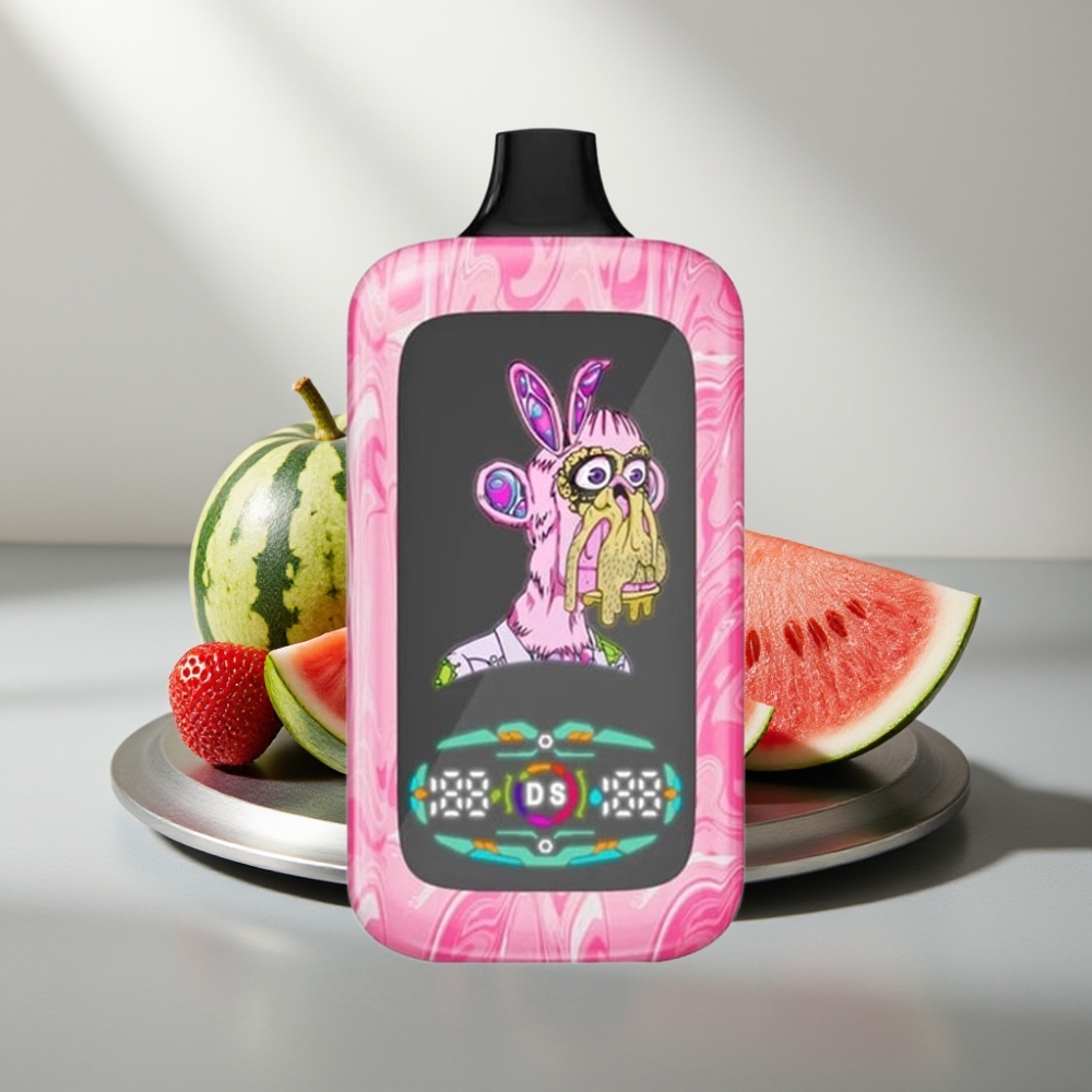 Fumot Digital Monkey 40000 Puffs Dual/Single Engine Dual Mesh 850MAH Type-C 0%/2%/3%/5% תות אבטיח