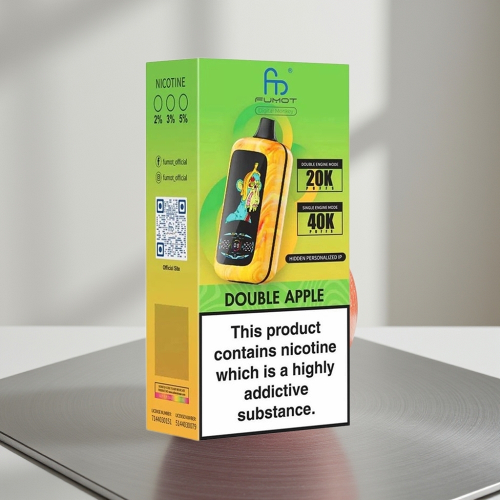 Fumot Digital Monkey 40000 Puffs Dual/Single Engine Dual Mesh 850MAH Type-C 0%/2%/3%/5% תפוח כפול