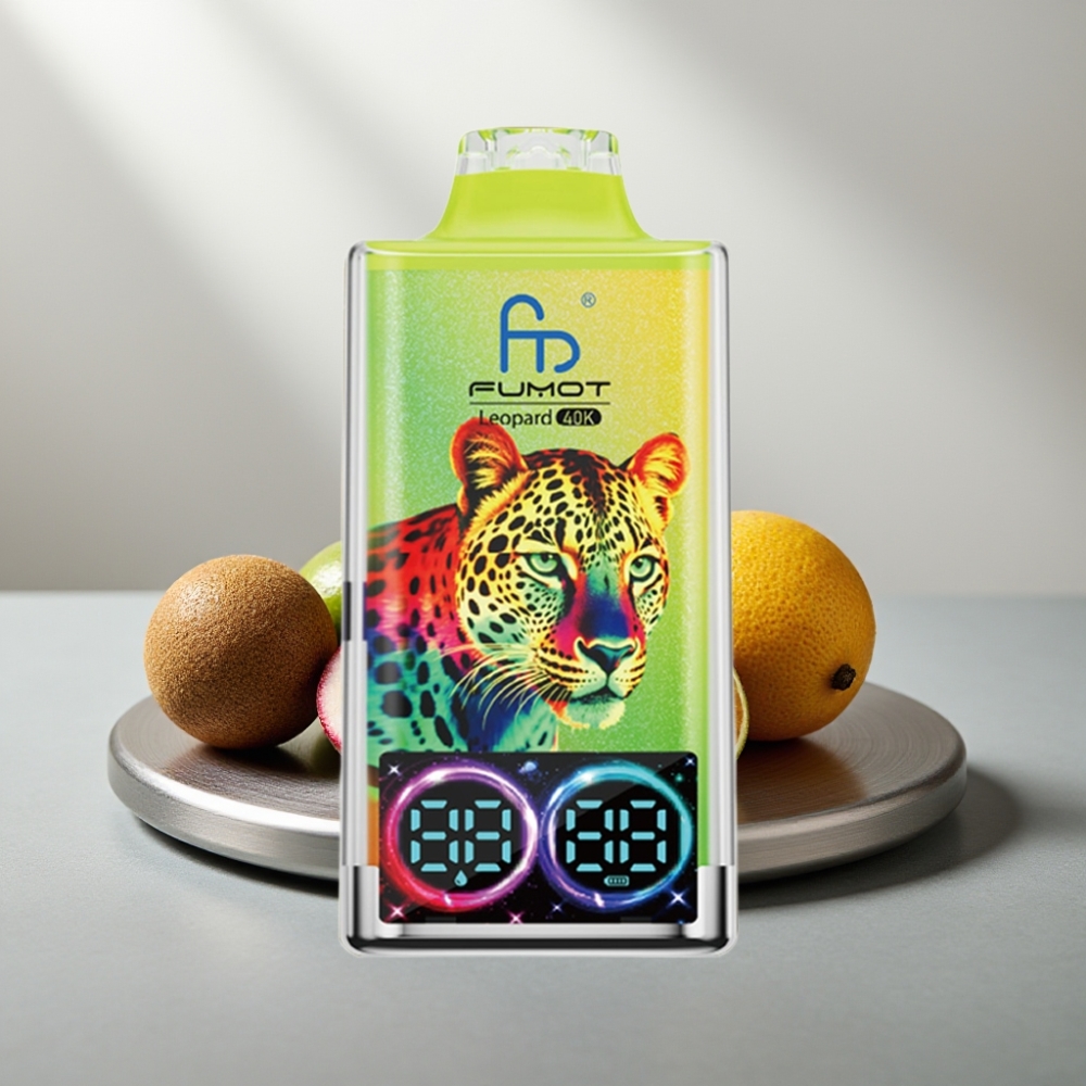 Fumot Leopard 40K Puffs 0%-5% Nic 700mAh Dual Mesh Type-C Digital Display קיווי פסיון גויאבה