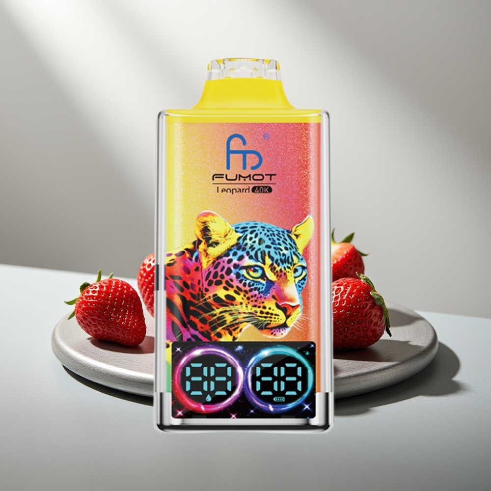 Fumot Leopard 40K Puffs 0-5% Nic 700mAh Dual Mesh Type-C Digital Strawberry Ice