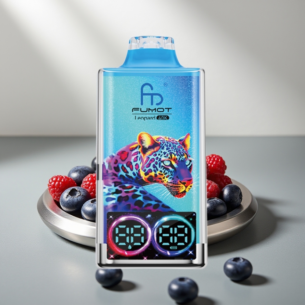 Fumot Leopard 40K Puffs 0-5% Nicotine 700mAh Dual Mesh Type-C Digital Display פטל אוכמניות