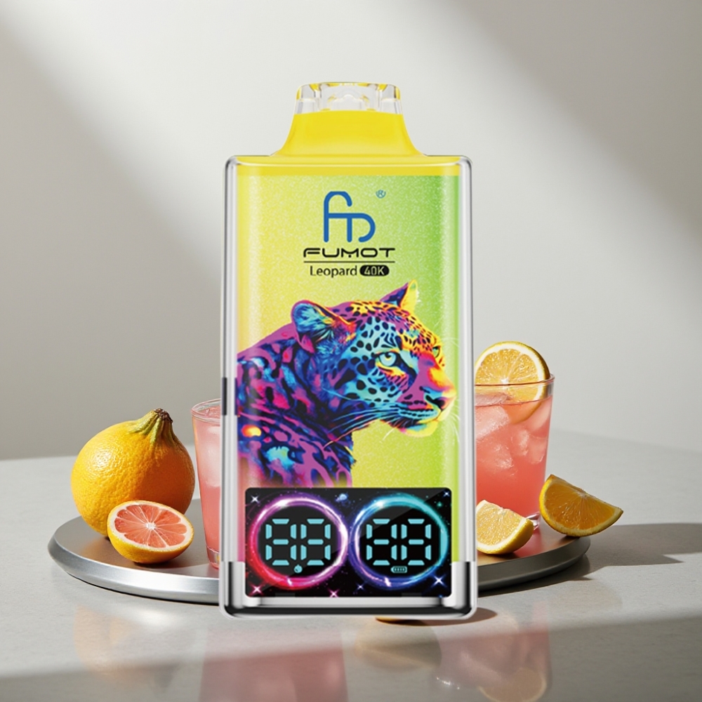 Fumot Leopard 40K Puffs 0-5% Nicotine 700mAh Dual Mesh Type-C Pink Lemonade