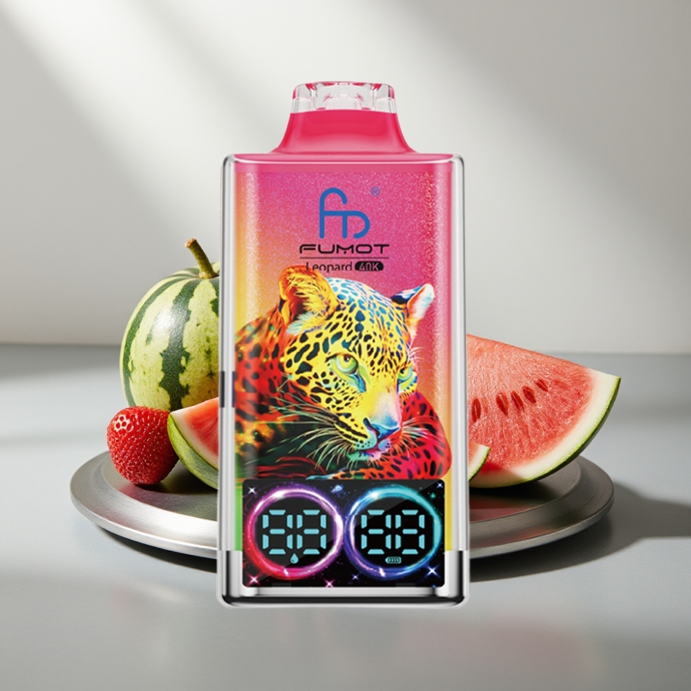 Fumot Leopard 40K Puffs Disposable Vape תות אבטיח 0%-5% Nicotine 700mAh Dual Mesh Type-C