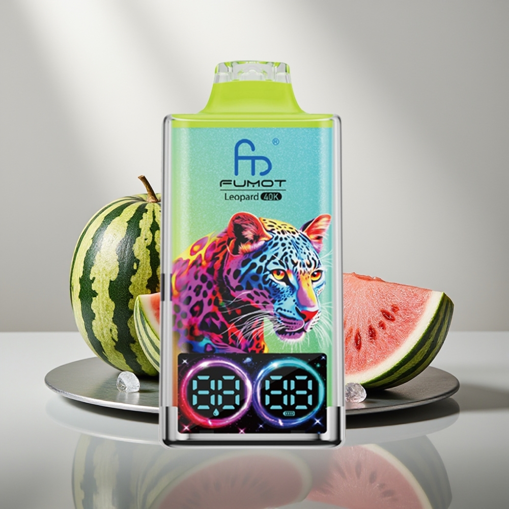 Fumot Leopard 40K Puffs Disposable Vape Watermelon Ice 0-5% Nic 700mAh Dual Mesh Type-C Digital Display
