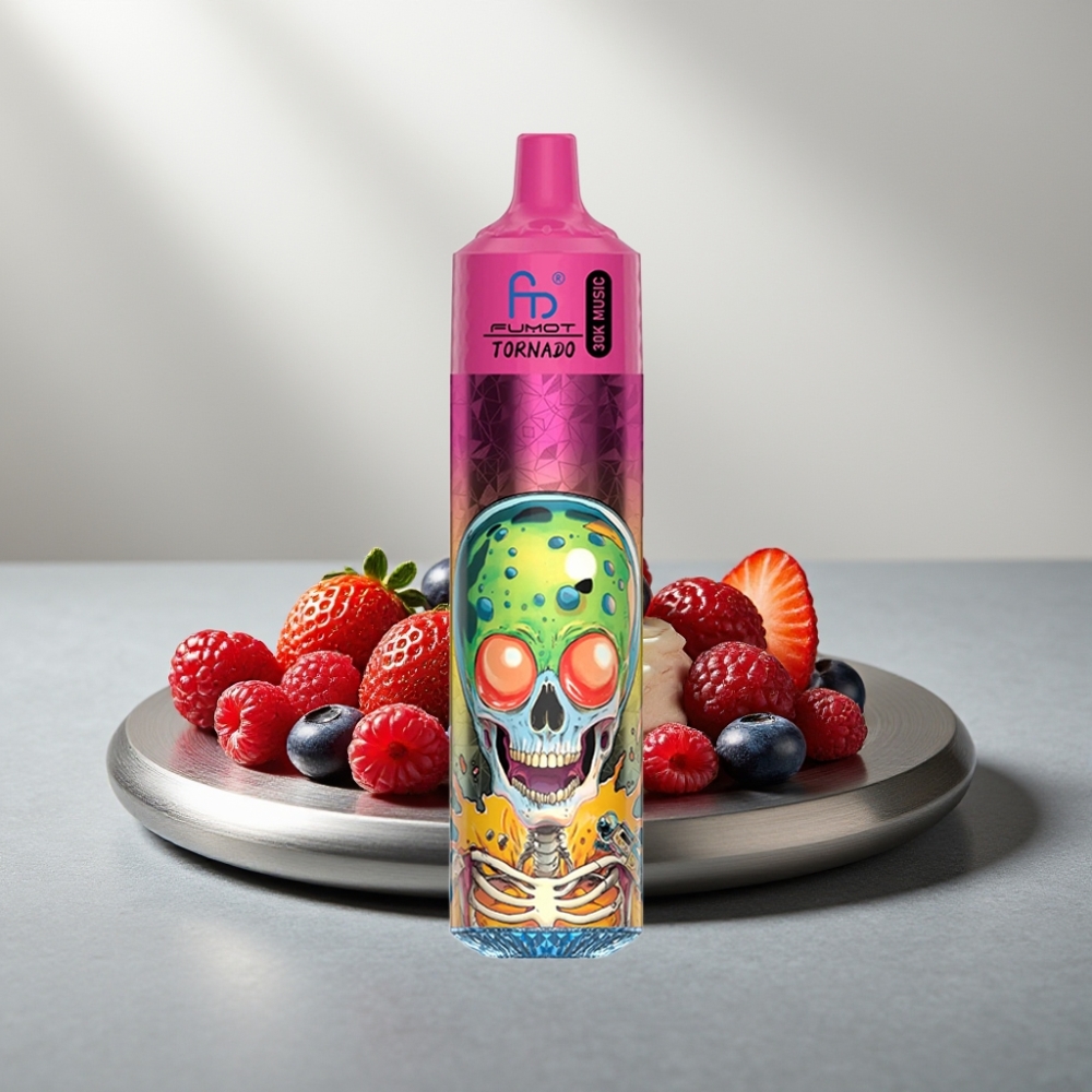 Fumot RandM Tornado 30000 Puffs 30mL 2%/5% 1.0 Ohm 600mAh תות פטל אוכמניות גלידה