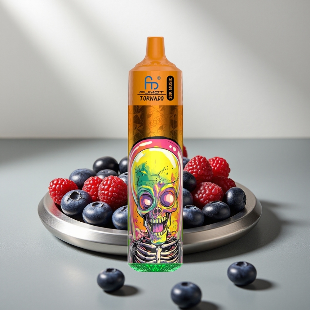 Fumot RandM Tornado 30000 Puffs 30mL 2%/5% 1.0 Ohm 600mAh Blueberry Raspberry פטל אוכמניות