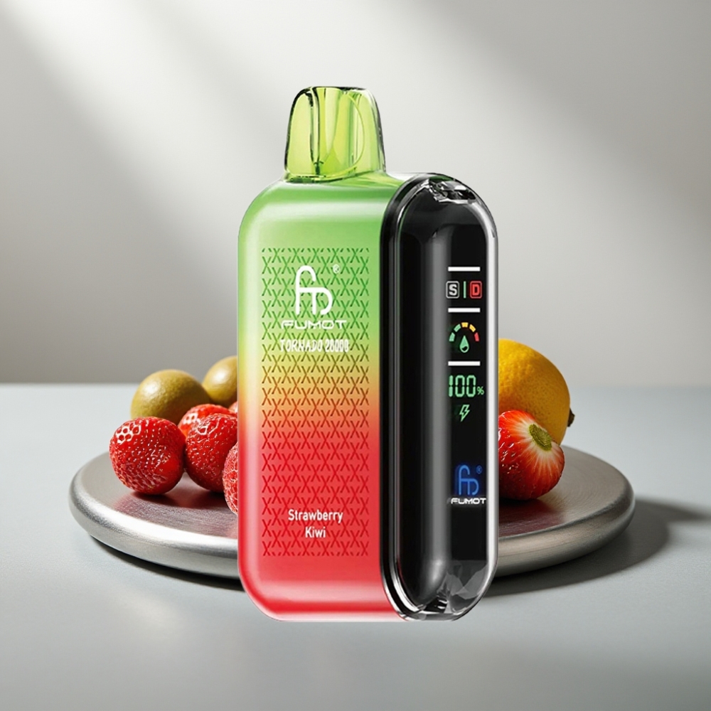 Fumot Tornado 20000 Puffs Dual Mesh 20ml 850mAh Display Airflow 2% תות קיווי