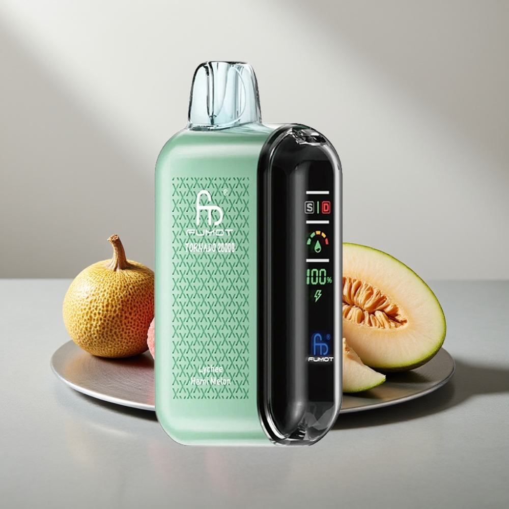 Fumot Tornado 20000 Puffs Dual Mesh 20ml 850mAh Display Airflow 2% ליצ'י מלון חמי