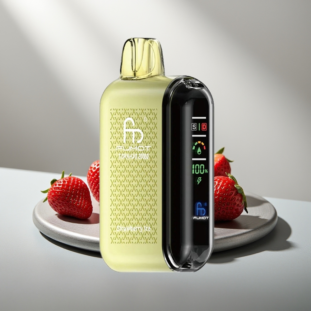 Fumot Tornado 20000 Puffs Dual Mesh 20ml 850mAh Display Airflow 2% תות קרח