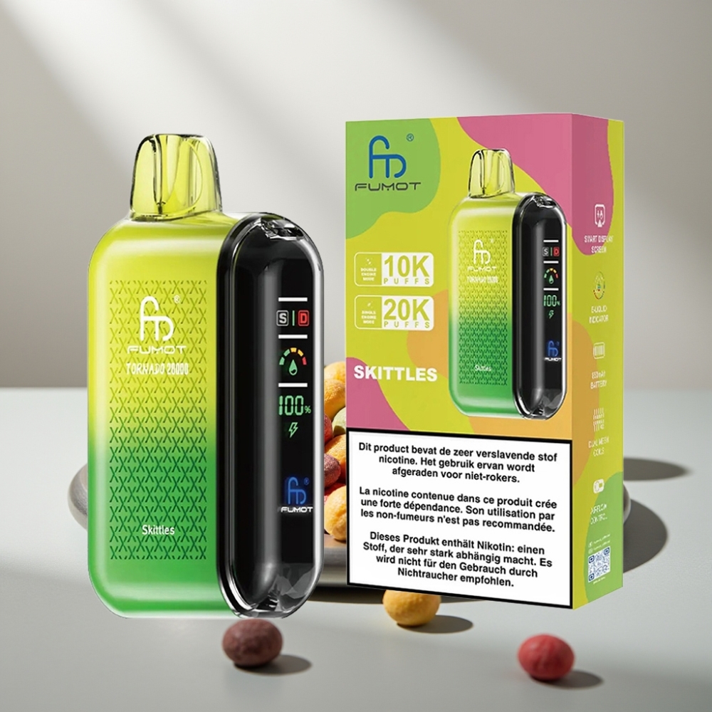 Fumot Tornado 20000 Puffs Dual Mesh 20ml 850mAh Display Airflow 2% Skittles
