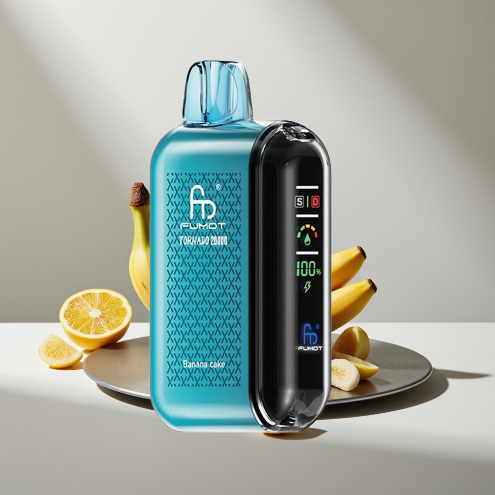 Fumot Tornado 20000 Puffs Dual Mesh 20ml 850mAh Display Airflow Banana Cake