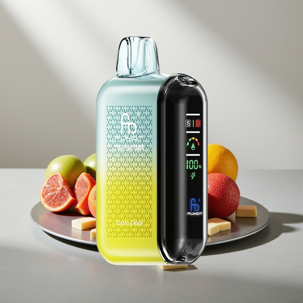 Fumot Tornado 20000 Puffs Dual Mesh 20ml 850mAh Smart Display Airflow 2% צַמֶרֶת גְּלִידָה