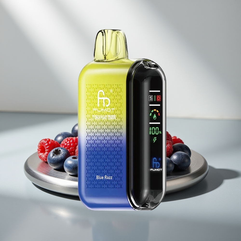 Fumot Tornado 20000 Puffs Dual Mesh 20ml 850mAh Smart Display Airflow 2% Blue Razz