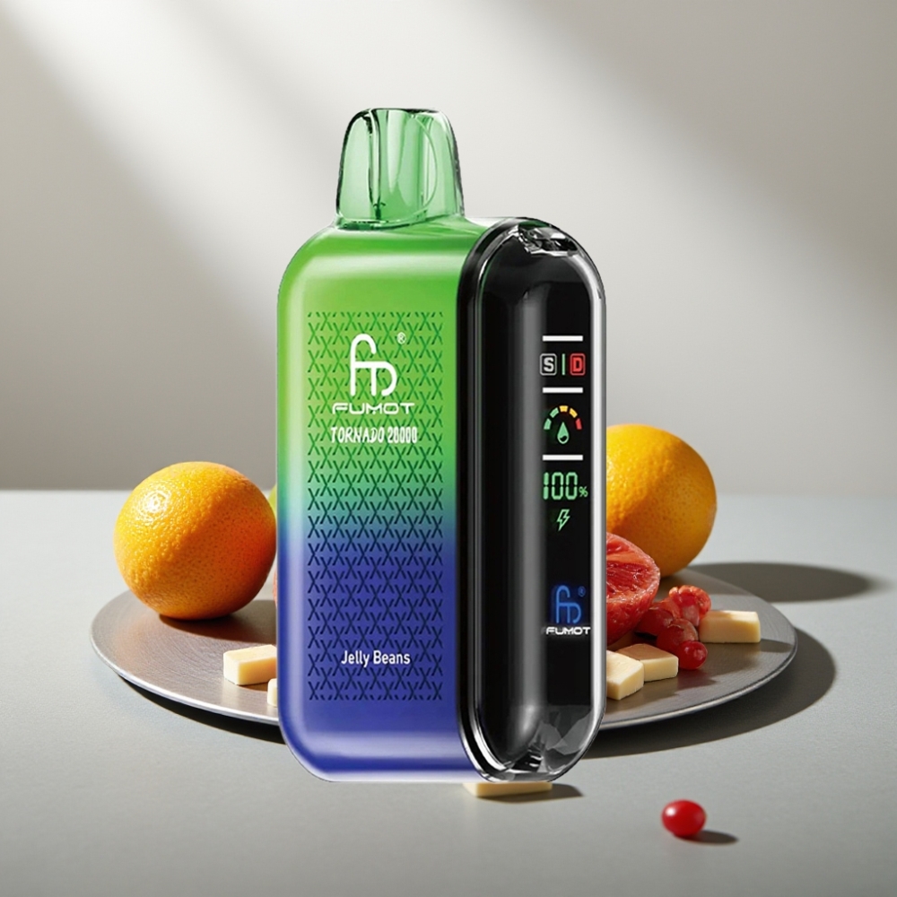 Fumot Tornado 20000 Puffs Dual Mesh 20ml 850mAh Smart Display Airflow 2% Jelly Beans