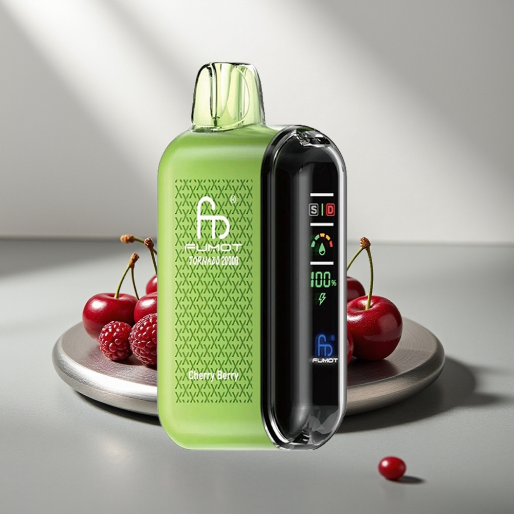 Fumot Tornado 20000 Puffs Dual Mesh 20ml 850mAh Smart Display Cherry Berry