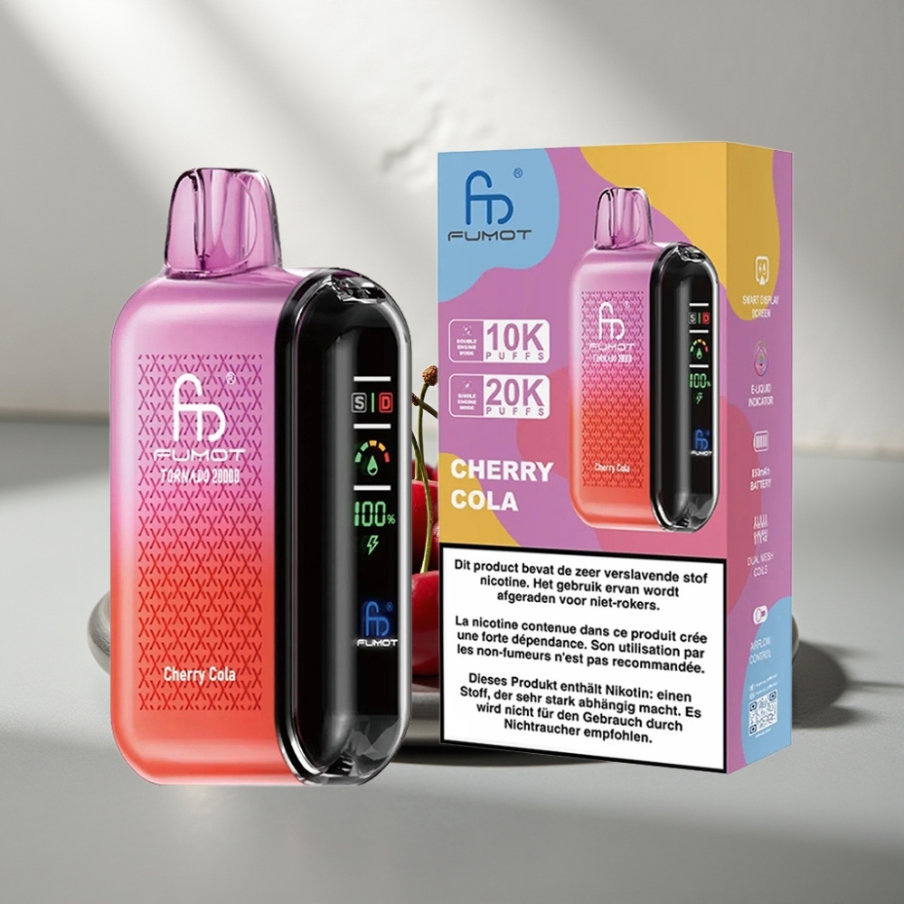 Fumot Tornado 20000 Puffs Dual Mesh 20ml 850mAh Smart Display Cherry Cola