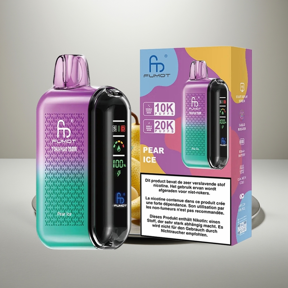 Fumot Tornado 20000 Puffs Dual Mesh 20ml 850mAh Smart Display Pear Ice