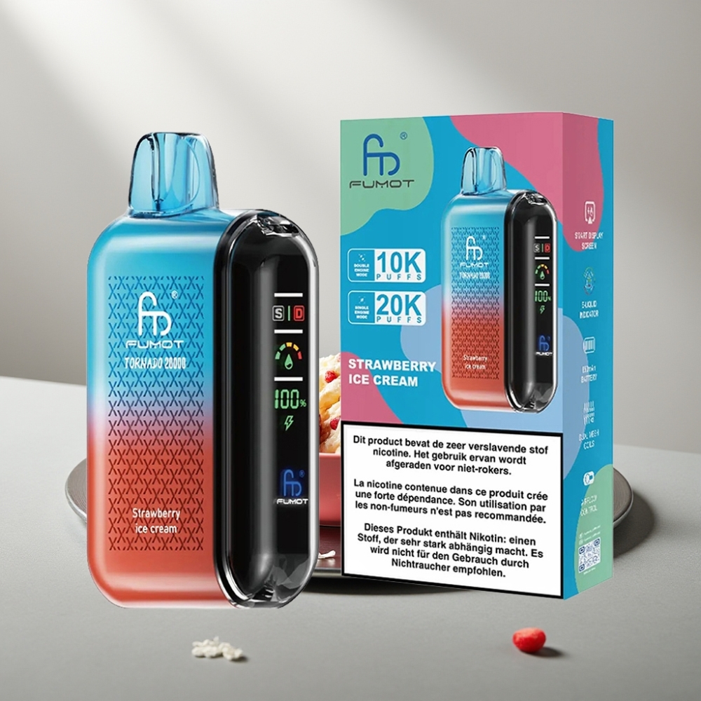 Fumot Tornado 20000 Puffs Dual Mesh 20ml 850mAh Strawberry Ice Cream