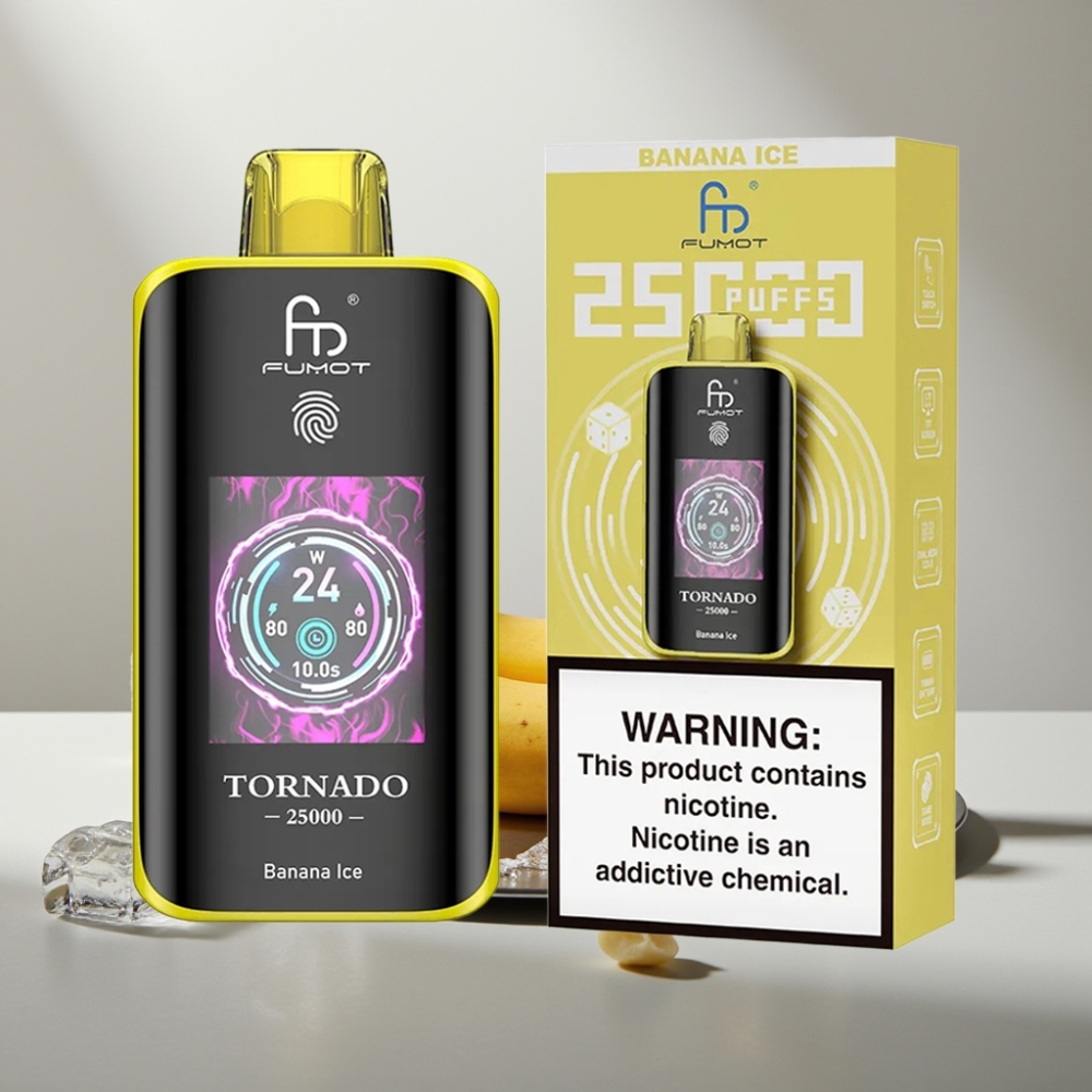 Fumot Tornado 25000 Puffs HD Screen 700mAh 20ml בננה קרח