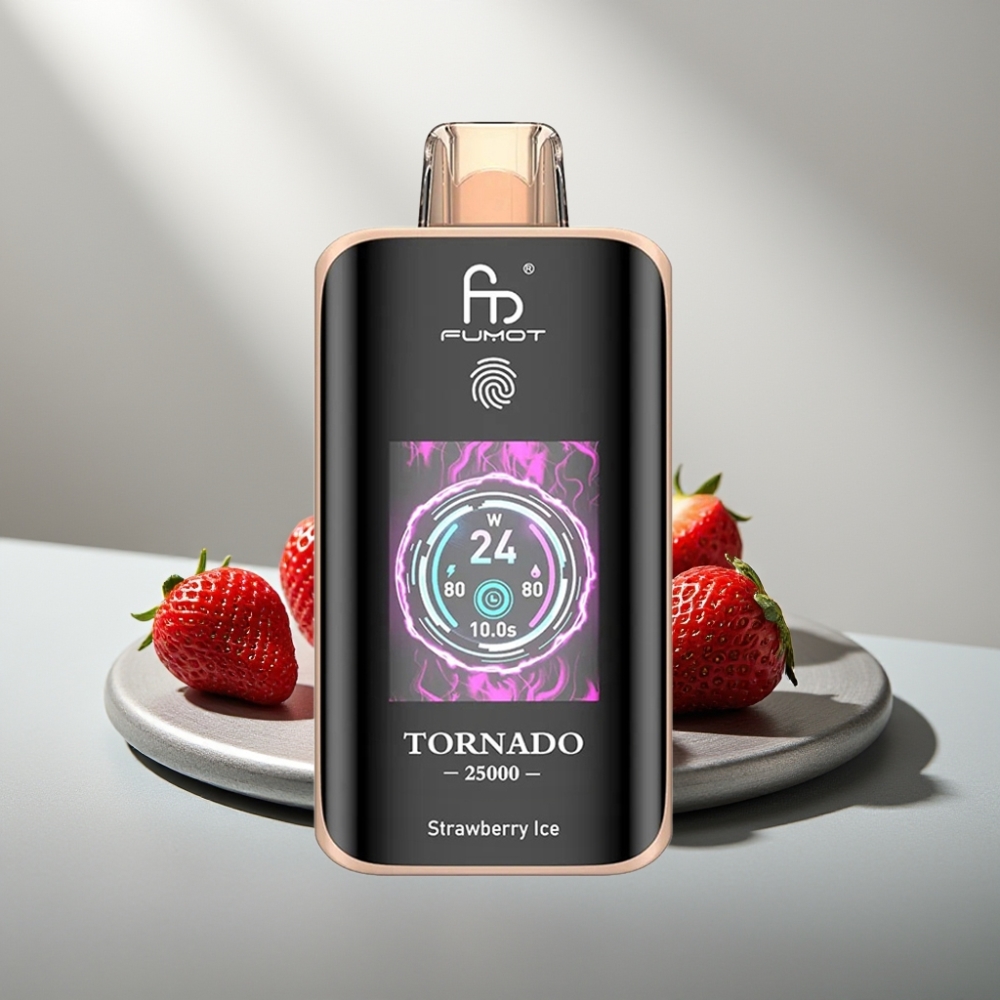 Fumot Tornado 25000 Puffs HD Screen 700mAh 20ml Type-C תות קרח