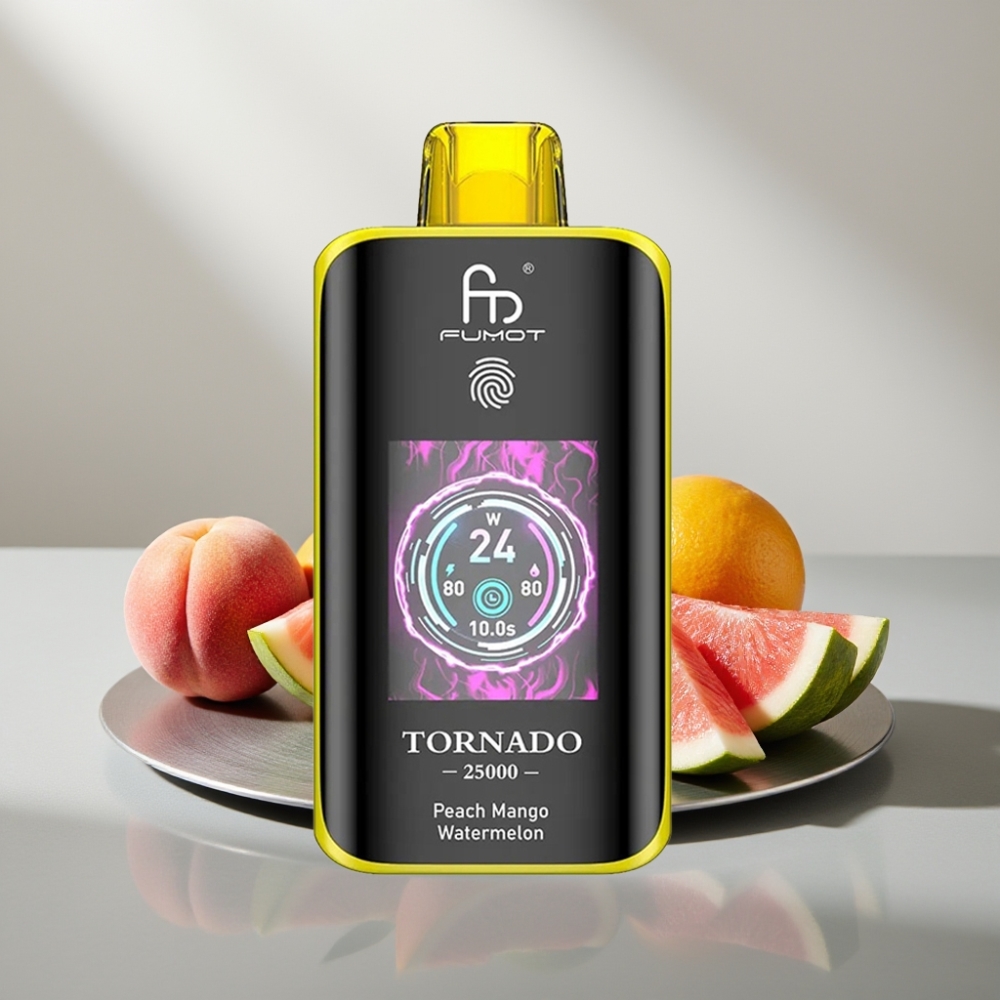 Fumot Tornado 25000 Puffs HD Screen 700mAh 20ml Type-C אפרסק מנגו אבטיח